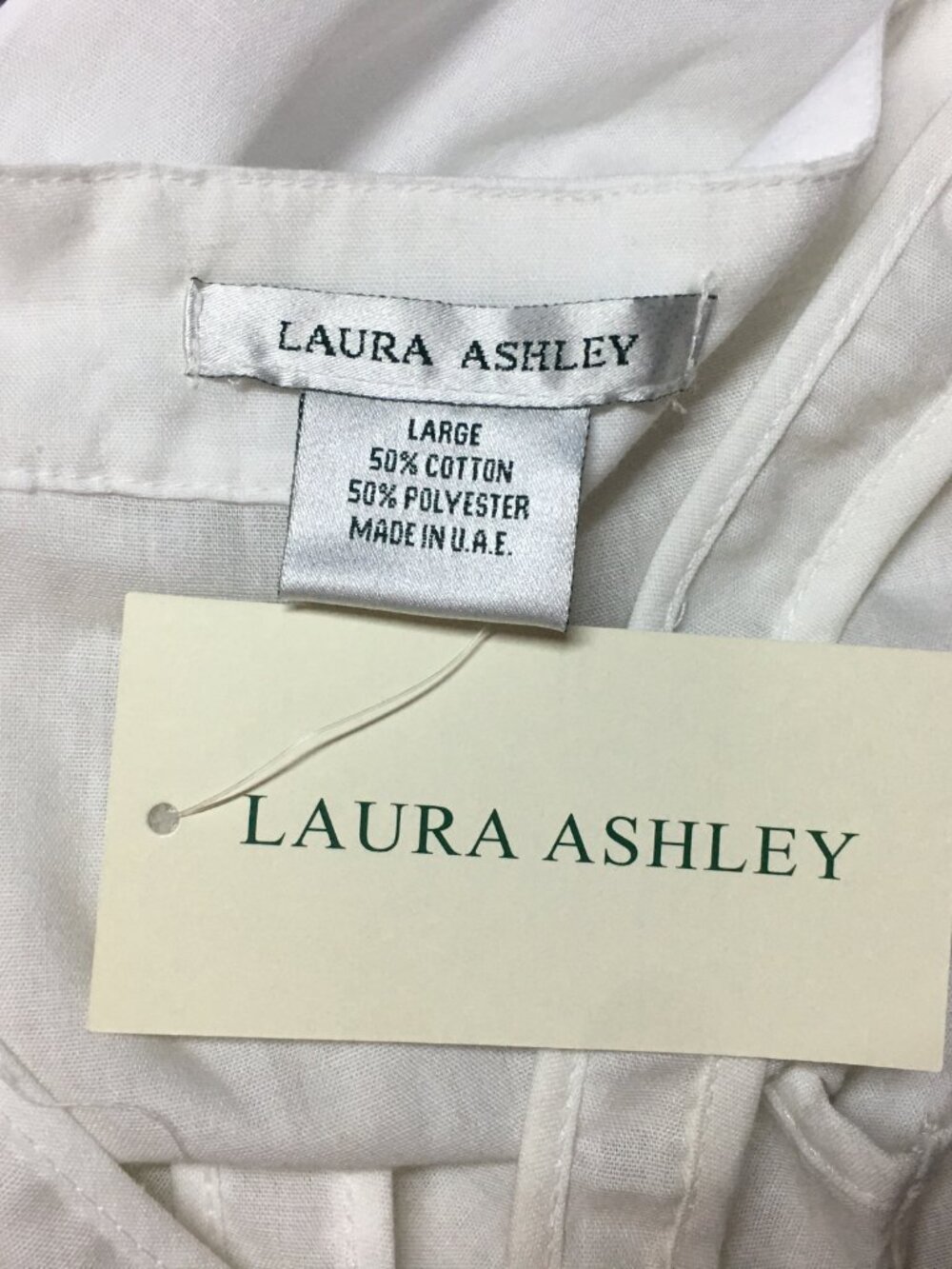 NWT Laura Ashley White Romantic Gown Nightgown Lace Sleeveless sz L Cottagecore - Picture 9 of 10